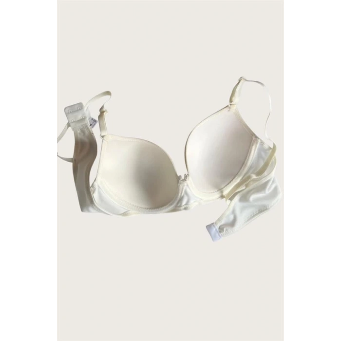 Beyaz-Kırmızı 2li Mikro Kumaş İçi Boş Balenli Günlük  Desteksiz Sütyen