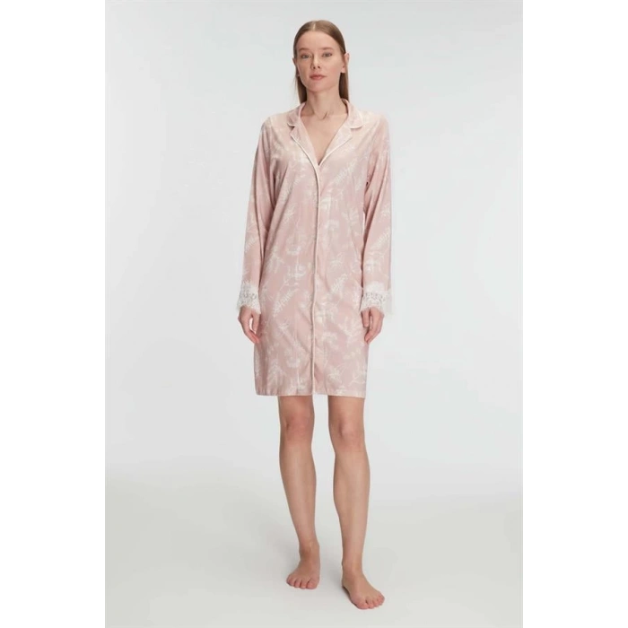 Cotton Modal Uzun Kol Gecelik