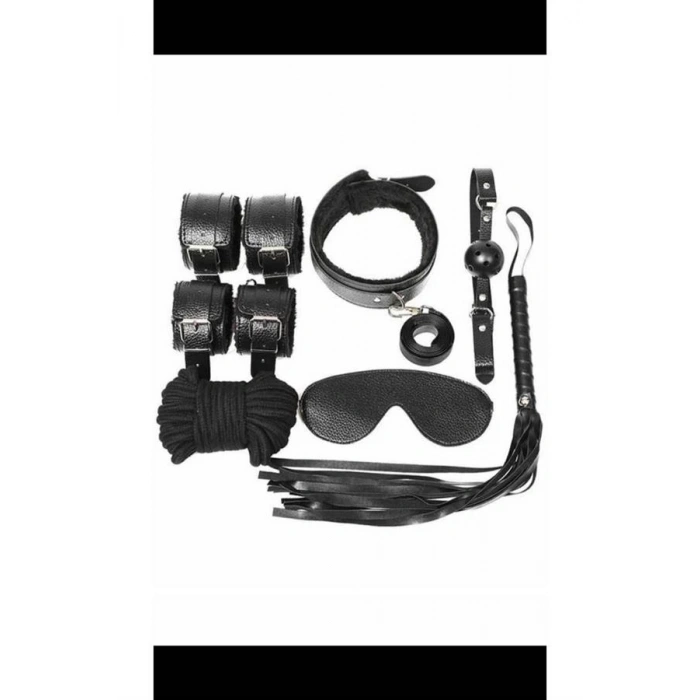 Kol Bacak İp Maske Kelepce Ağız Topu Kople Deri Set