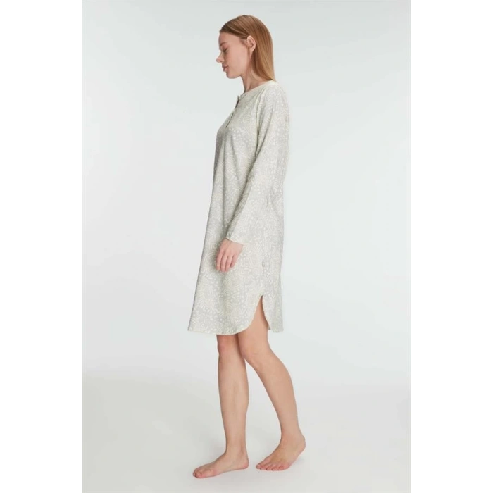 Pamuklu Uzun Kollu Gecelik