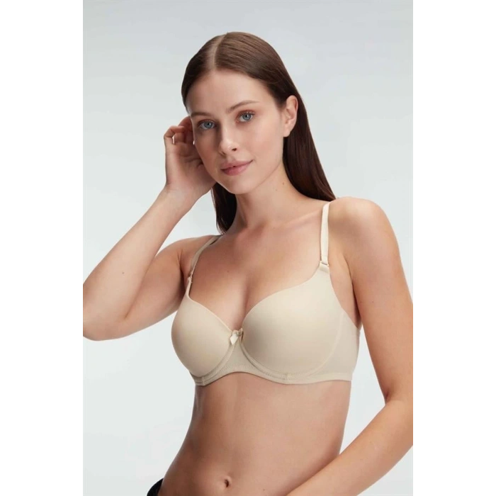 Ten Balenli Desteksiz Dolgusuz Askıları Çıkabilen Günlük Klasik T-Shirt Sütyeni