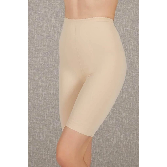 Toparlayıcı Bel ve Bacak İnceltici Dikişli Uzun Paçalı Orta Bel Sıkı Şort Korse