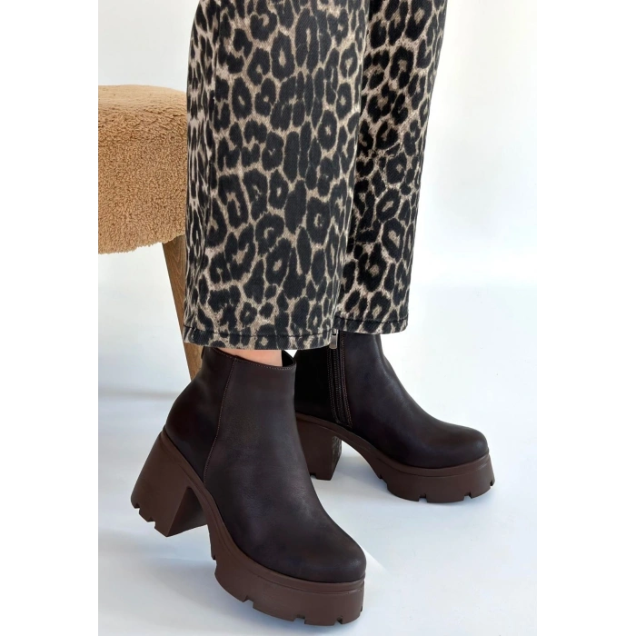 Belay Acı Kahve Nubuk Topuklu Bot