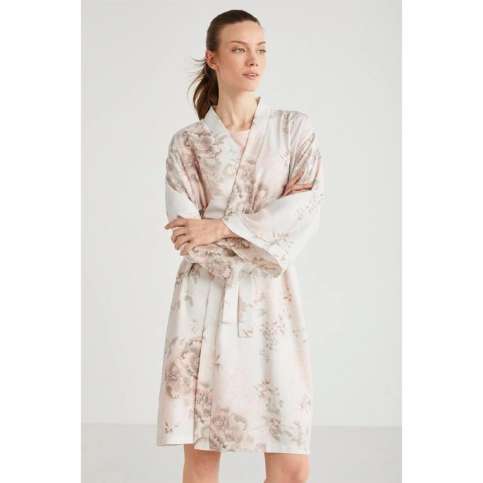 Catherines Çiçek Desen 2li Sabahlık Gecelik Takımı