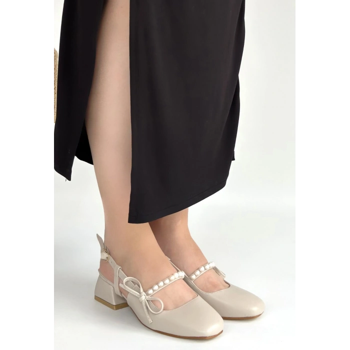 Ceyda Bej Cilt Topuklu Ayakkabı