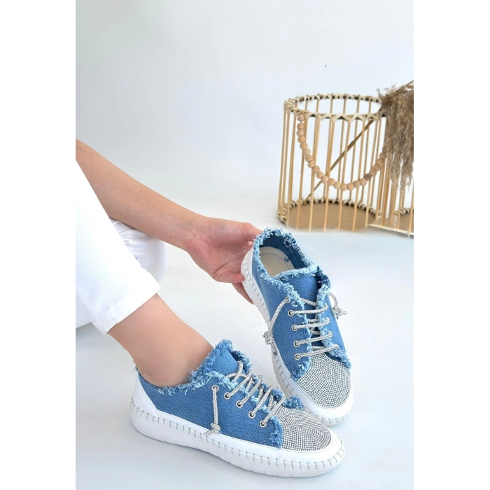 Enber Mavi Kot Bağcıklı Spor Ayakkabı