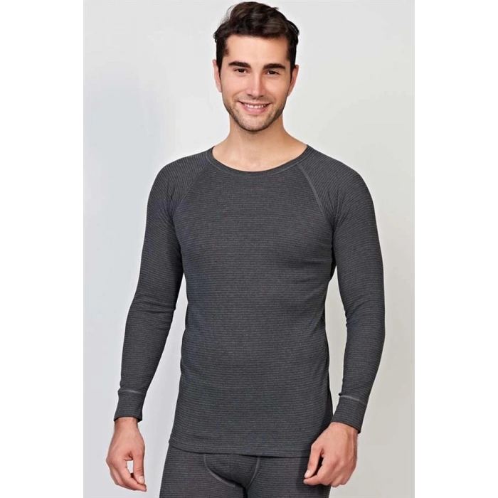 Erkek Termal Geniş Yaka Reglan Uzun Kol İçlik T-Shirt (8565)