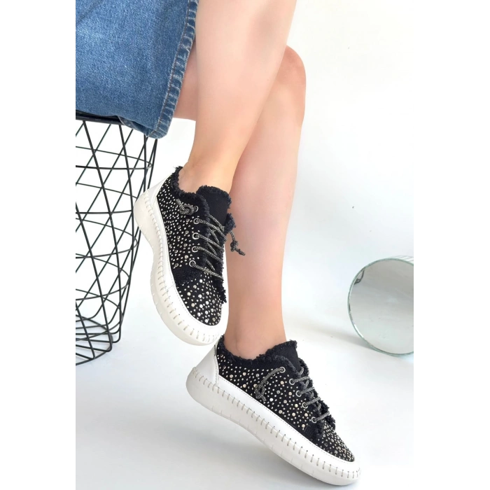 Guji Siyah Kot Bağcıklı Spor Ayakkabı