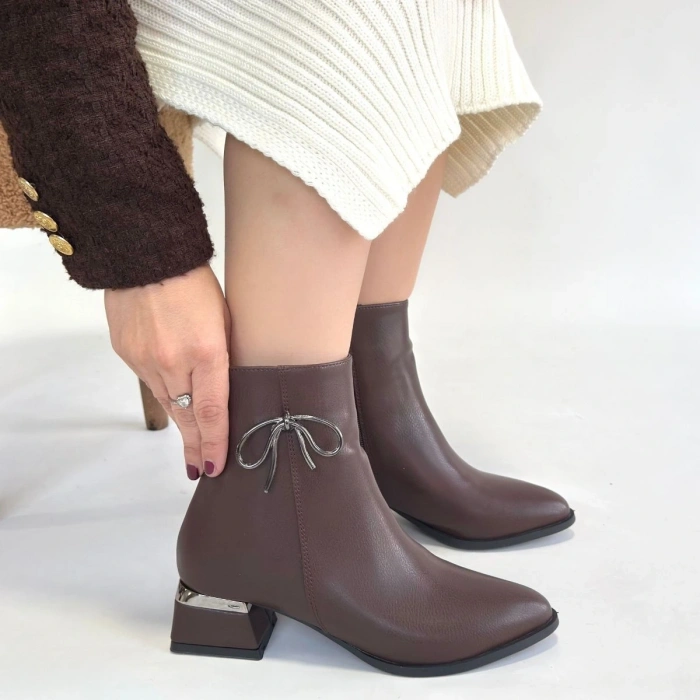 Harly Kahverengi Cilt Topuklu Bot