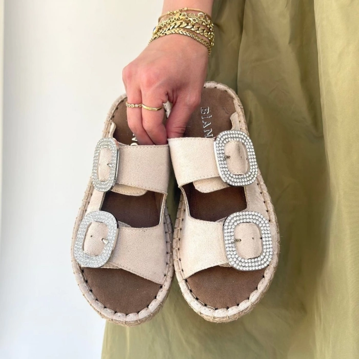 Hertas Bej Nubuk Tokalı Terlik