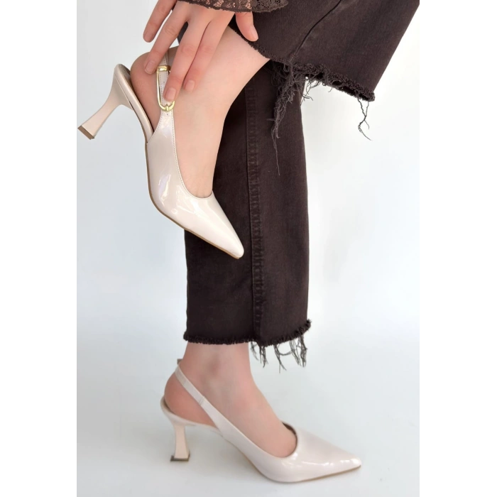 Hies Bej Rugan Topuklu Ayakkabı