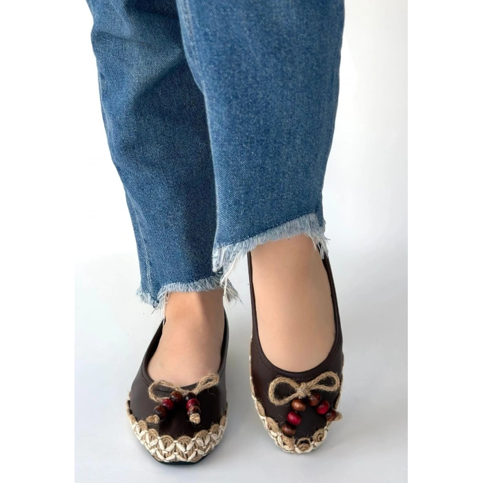 Ilwe Kahverengi Cilt Babet Ayakkabı