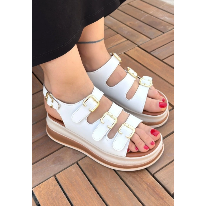 Jatay Beyaz Cilt Sandalet