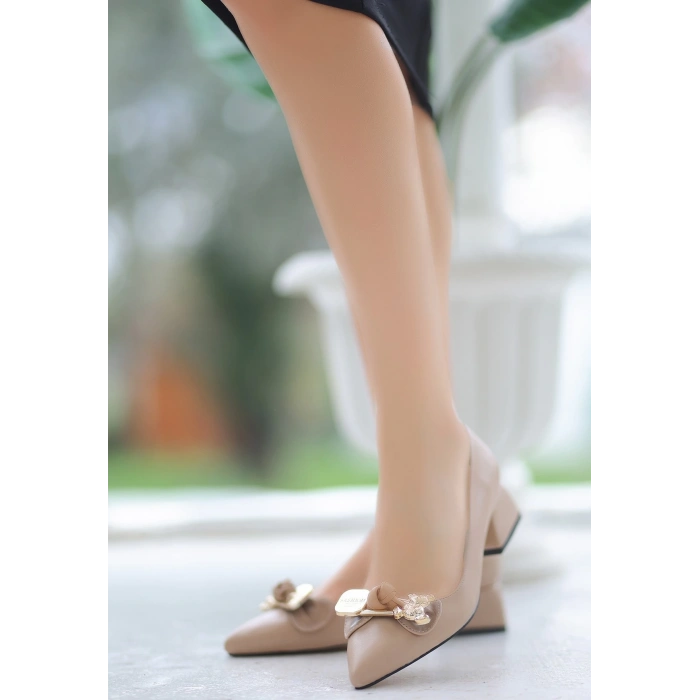 Pem Jies Bej Topuklu Ayakkabı