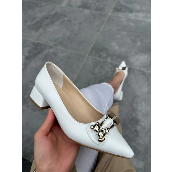 Pem Jies Beyaz Topuklu Ayakkabı
