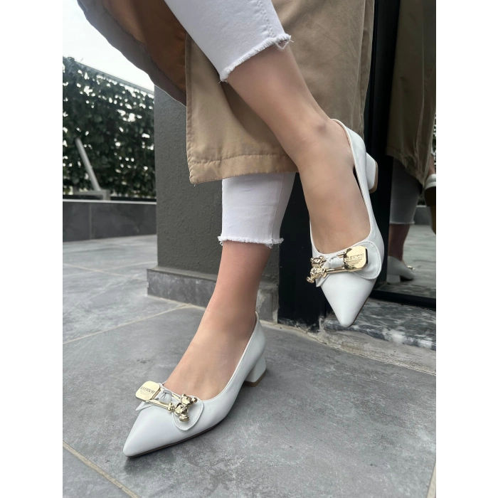 Pem Jies Beyaz Topuklu Ayakkabı