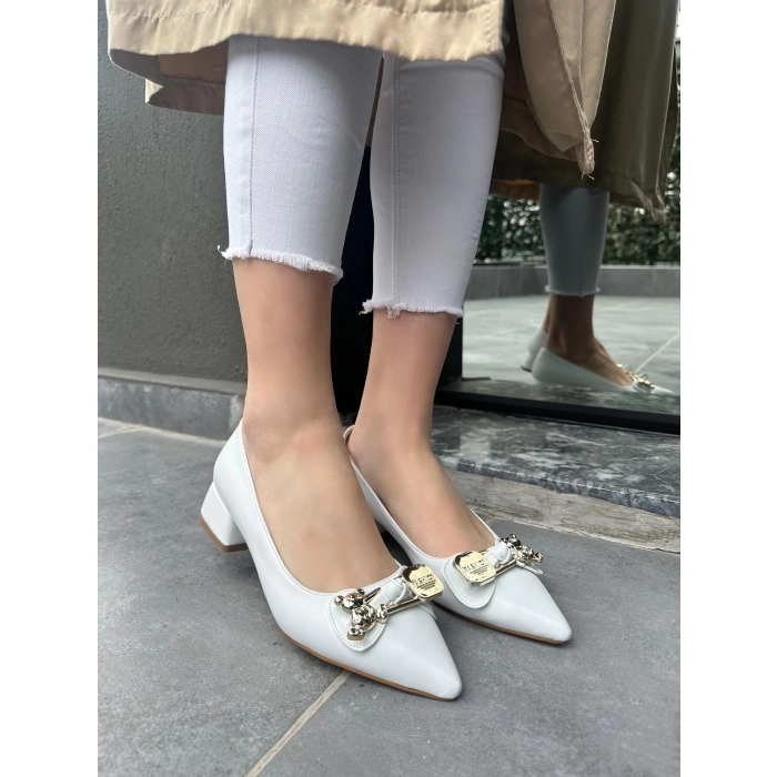 Pem Jies Beyaz Topuklu Ayakkabı