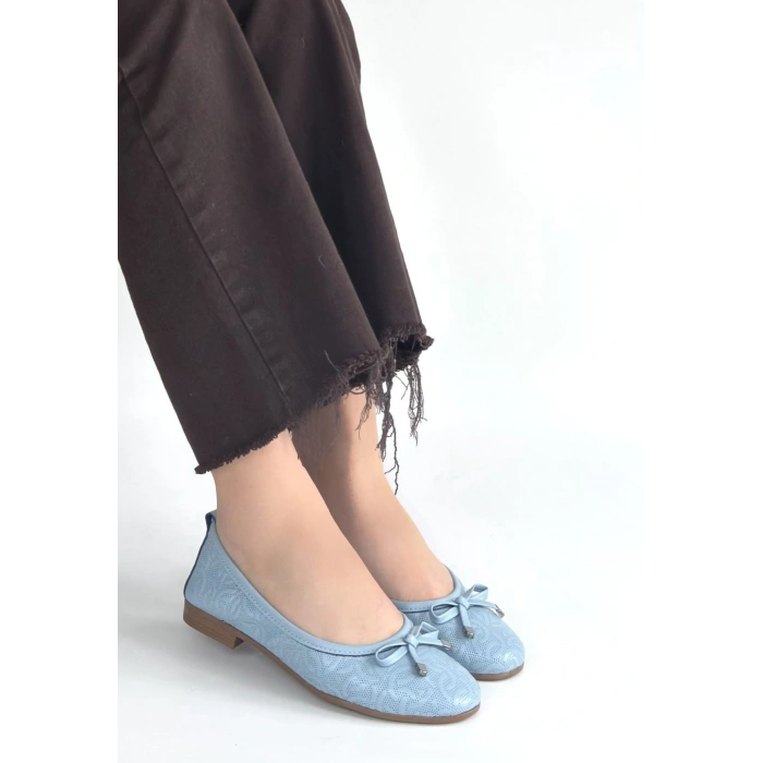 Jnues Mavi Deri Babet Ayakkabı