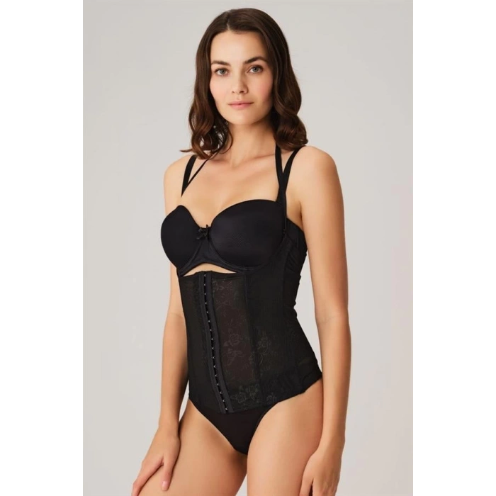 Kadın Toparlayıcı Bel İnceltici Dikişli Büyük Beden Kancalı Çıkabilen Askılı Sıkı Bel Korse (2507)