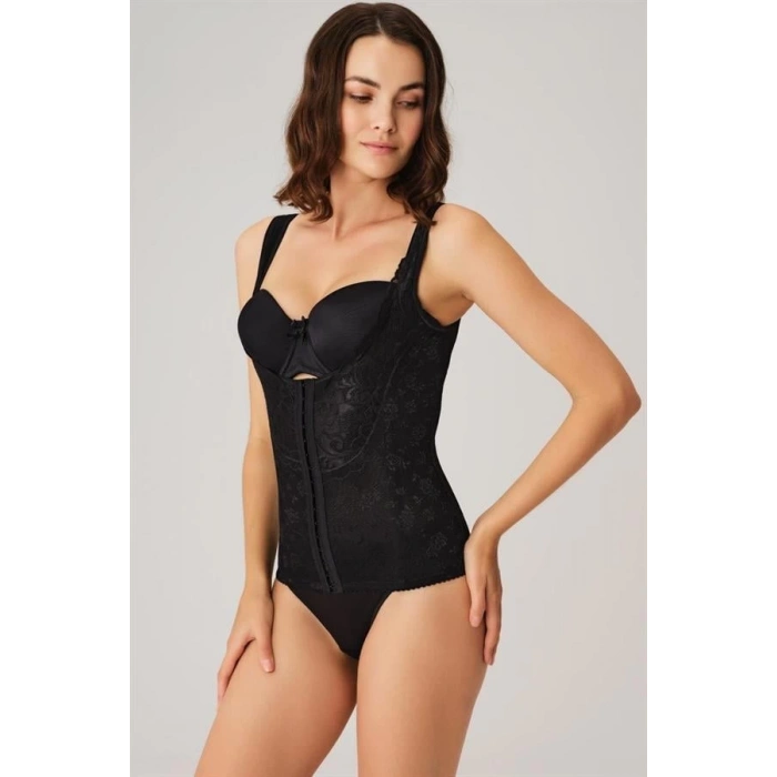 Kadın Toparlayıcı Bel İnceltici Dikişli Büyük Beden Kancalı Geniş Askı Sıkı Yelek Korse (2506)