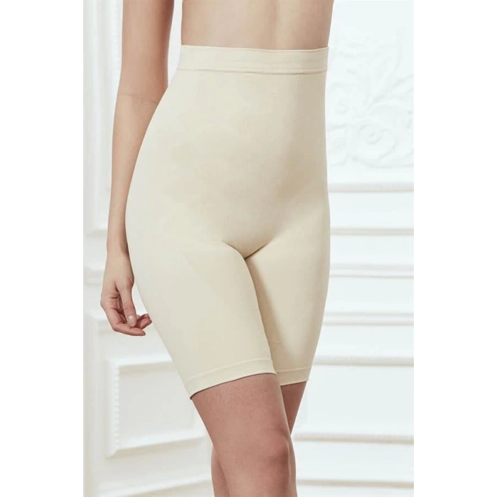 Kadın Toparlayıcı Bel ve Bacak İnceltici Dikişsiz Yüksek Bel Uzun Paça Şort Korse (2603)