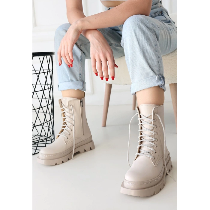 Orge Bej Cilt Bağcıklı Bot