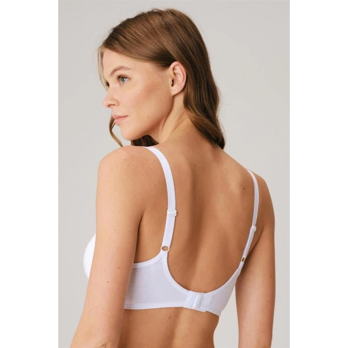 Pamuklu Balensiz Lohusa Önden Açılan Beyaz Emzirme Sütyeni