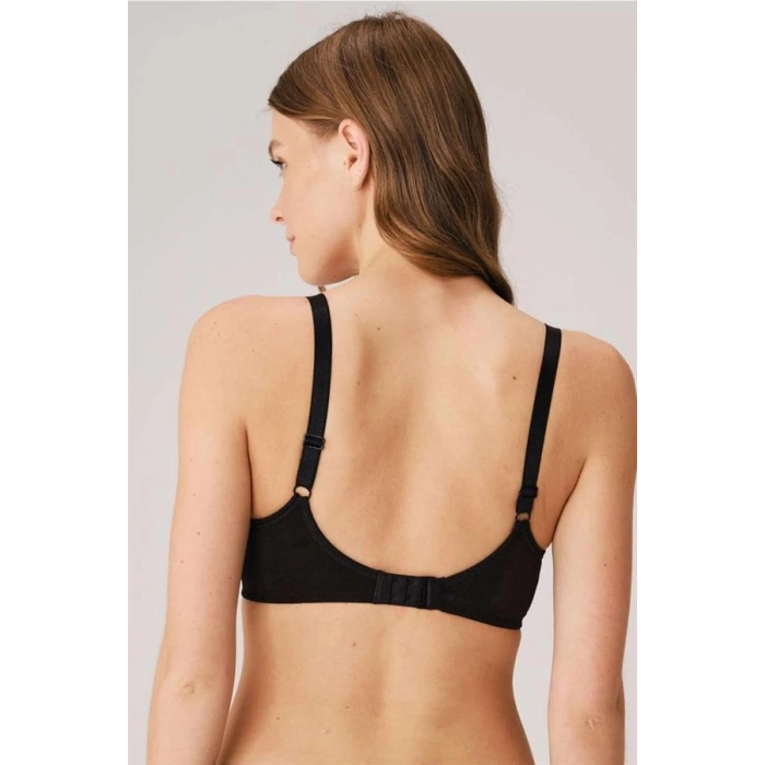 Pamuklu Balensiz Lohusa Önden Açılan Siyah Emzirme Sütyeni