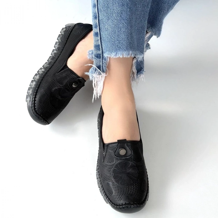 Rinna Siyah Deri Spor Ayakkabı