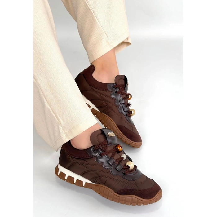 Tues Kahverengi Nubuk Bağcıklı Spor Ayakkabı