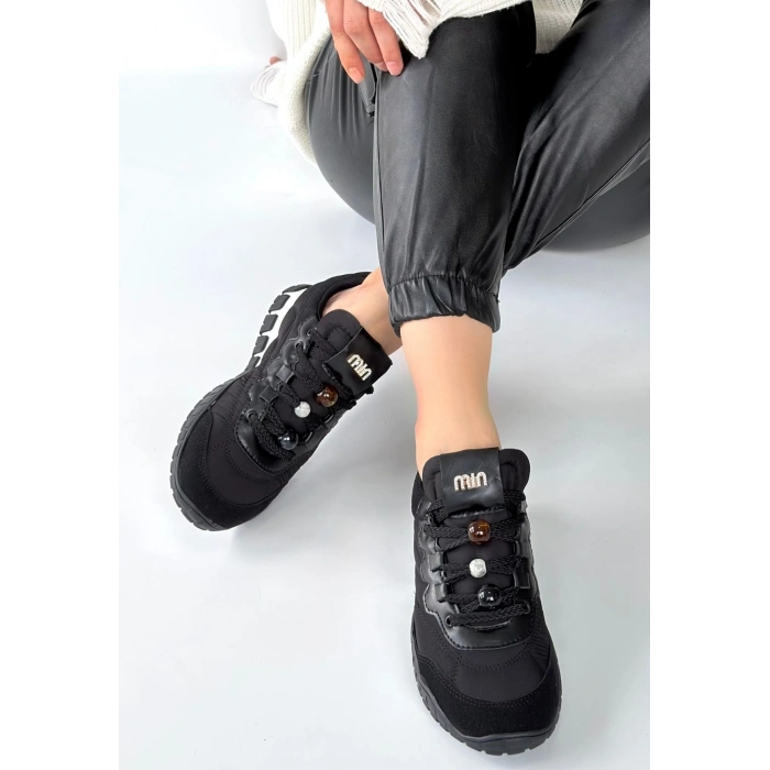 Tues Siyah Nubuk Bağcıklı Spor Ayakkabı