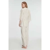 11215 Kadın Sabahlık Atlet Pantolon Takım 3lü Pamuklu Gecelik Set