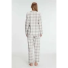 Kare Desenli Pamuklu Gömlek Pijama Takımı