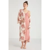 Catherines %100  Viskon Çiçek Desen 2li Sabahlık Gecelik Takımı