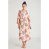Catherines %100  Viskon Çiçek Desen 2li Sabahlık Gecelik Takımı