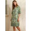 Kısa Yarım Kol V Yaka Kadın Viskon Çiçek Desenli Yazlık Uzun Elbise  5758