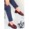 Narli Bordo Rugan Oxford Ayakkabı