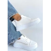 Natte Beyaz Cilt Bağcıklı Spor Ayakkabı