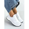 Slar Beyaz Cilt Bağcıklı Spor Ayakkabı
