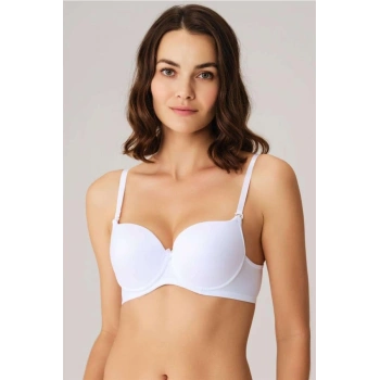 Balenli Desteksiz Dolgusuz Askıları Çıkabilen Günlük Klasik T-Shirt Sütyeni