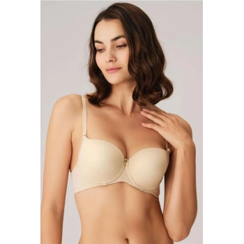 Balenli Desteksiz Dolgusuz Askıları Çıkabilen Günlük Klasik T-Shirt Sütyeni