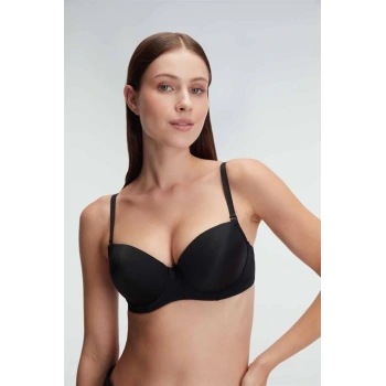 Balenli Destekli Dolgulu Askıları Çıkabilen Günlük Klasik T-Shirt Sütyeni