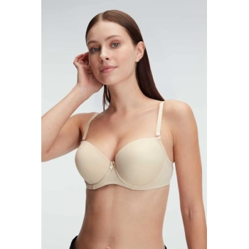 Balenli Destekli Dolgulu Askıları Çıkabilen Günlük Klasik T-Shirt Sütyeni