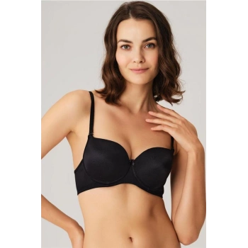 Balenli Desteksiz Dolgusuz Askıları Çıkabilen Günlük Klasik T-Shirt Sütyeni