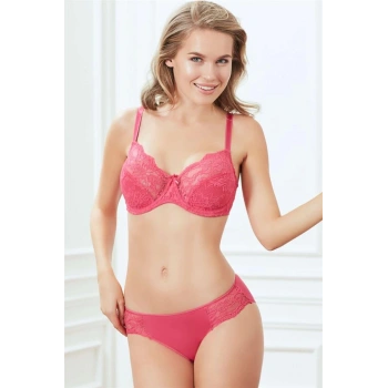 Balenli Desteksiz Dolgusuz Toparlayıcı Dantelli Küçültücü Sütyen ve Slip Takım