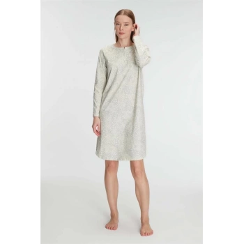 Pamuklu Uzun Kollu Gecelik