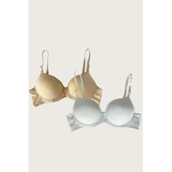 Ten-Beyaz 2li Mikro Kumaş İçi Boş Balenli Günlük Desteksiz Sütyen