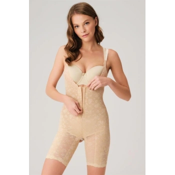 Toparlayıcı Vücut İnceltici Dikişli Fermuarlı Uzun Paca Altı Açık Sıkı Badi Korse