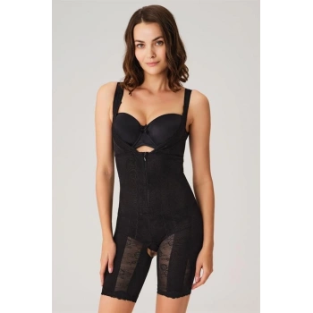 Toparlayıcı Vücut İnceltici Dikişli Fermuarlı Uzun Paca Altı Açık Sıkı Badi Korse