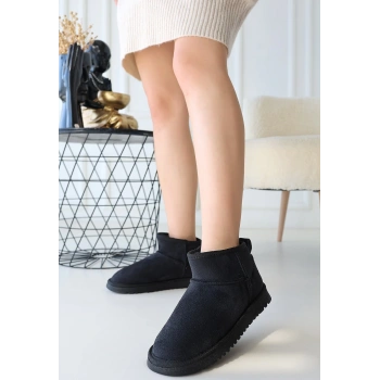 Elsa Siyah Süet Bot